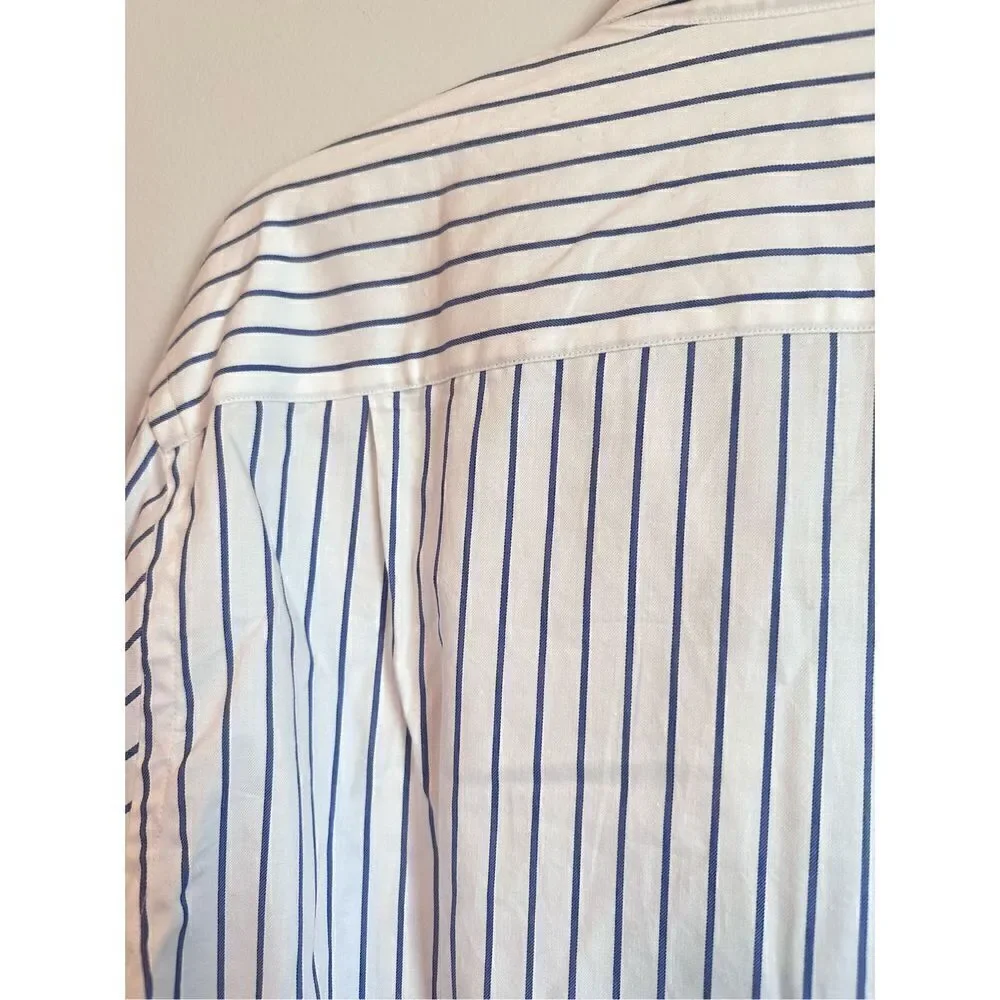 NWT Banana Republic White with Blue Stripes Dress Shirt